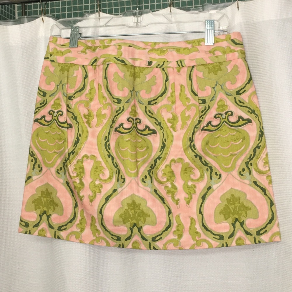J Crew Green and Pink Skirt